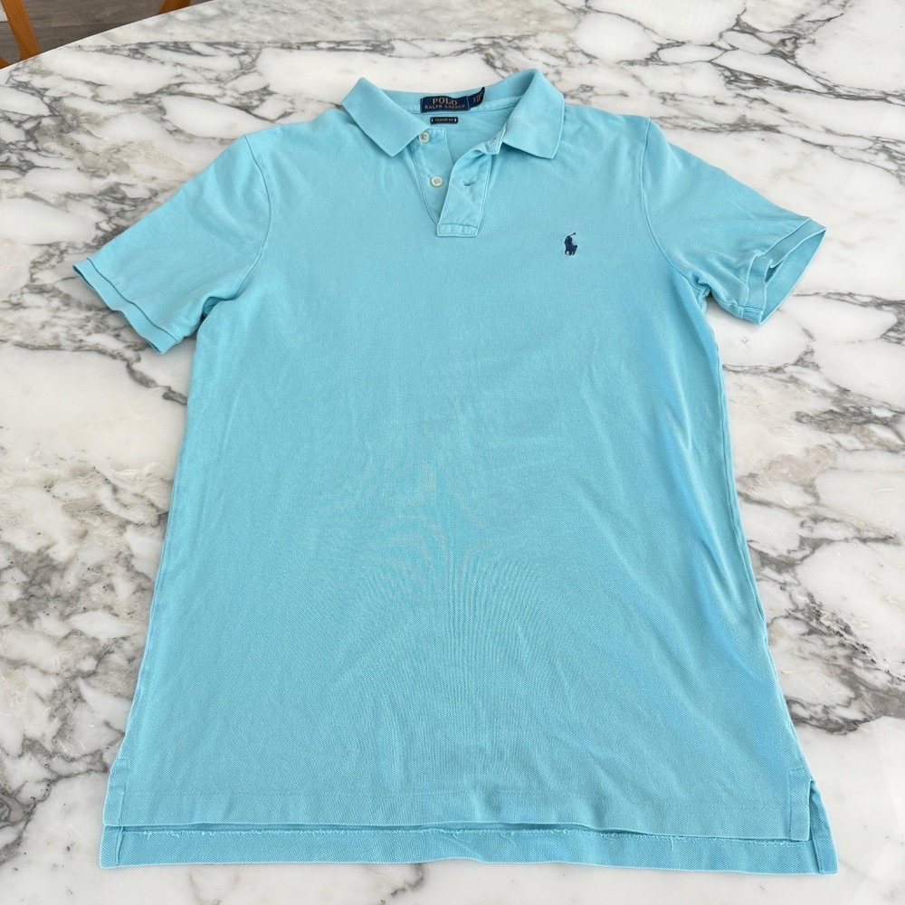 Polo Ralph Lauren Cotton Men's Blue Pullover Polo Short sleeve shirt, Siz‎ Small